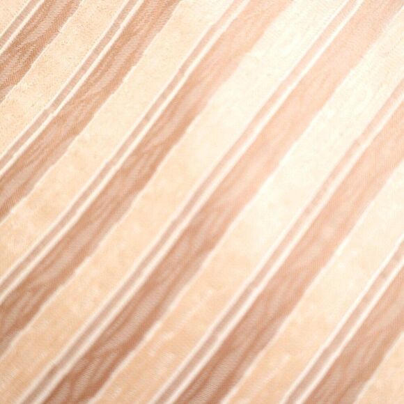 Renzo Tan Woven Long Striped Wide Silk Tie - Picture 2 of 6